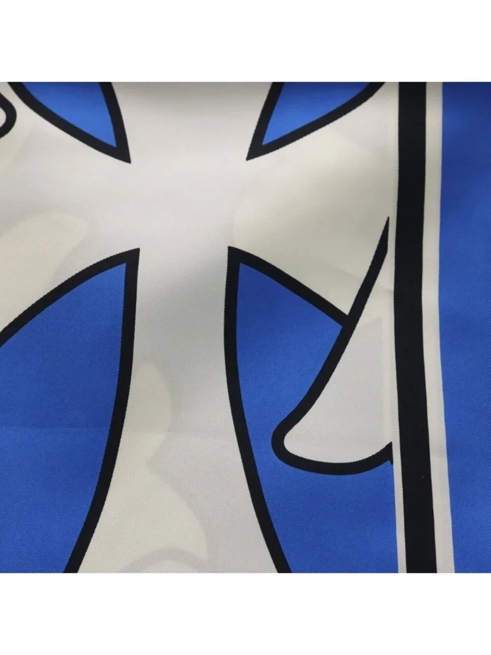 Chrome Hearts CH Scarf Cemetery Print Silk Blue